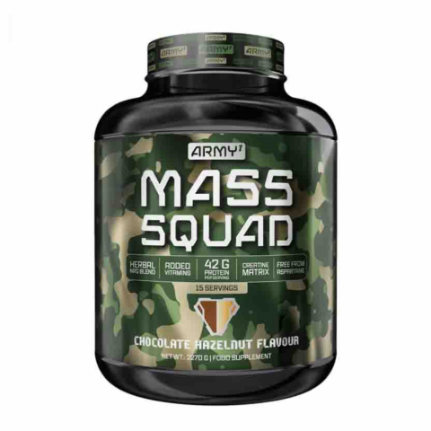 ARMY1 MASS SQUAD 4540 g Army1 Mass Squad 4540 gr – gainer na naberanie hmotnosti a kalórií po tréningu, Lagomstore.sk