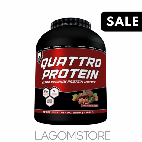 SUPERIOR14 Quattro Protein 3000g Superior14 Quattro Protein 3000g – komplexný proteínový prášok so štyrmi zdrojmi bielkovín na podporu rastu svalov a regenerácie
