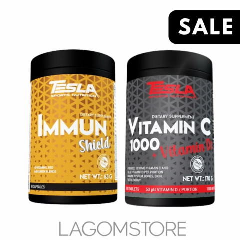 Tesla Immun Shield + Vitamín C 1000 & D3 Balíček Tesla Immun Shield + Vitamin C 1000 a D3 – podpora imunity se slevou 30 %