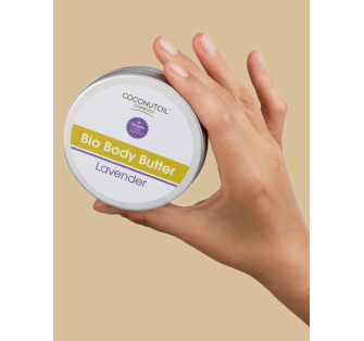 CoconutOil Cosmetics Bio Telové Maslo s Levanduľou – 60 ml Coconutoil Bio Telové Maslo s Levanduľou 60 ml na hydratáciu, regeneráciu a upokojenie suchej pokožky.